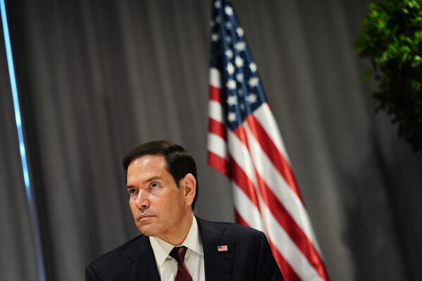 United States Secretary of State Marco Rubio during a signing ceremony on the sidelines of a meeting of NATO foreign ministers in Helsingborg, Sweden, Friday, May 22, 2026. (AP Photo/Julia Demaree Nikhinson, Pool)